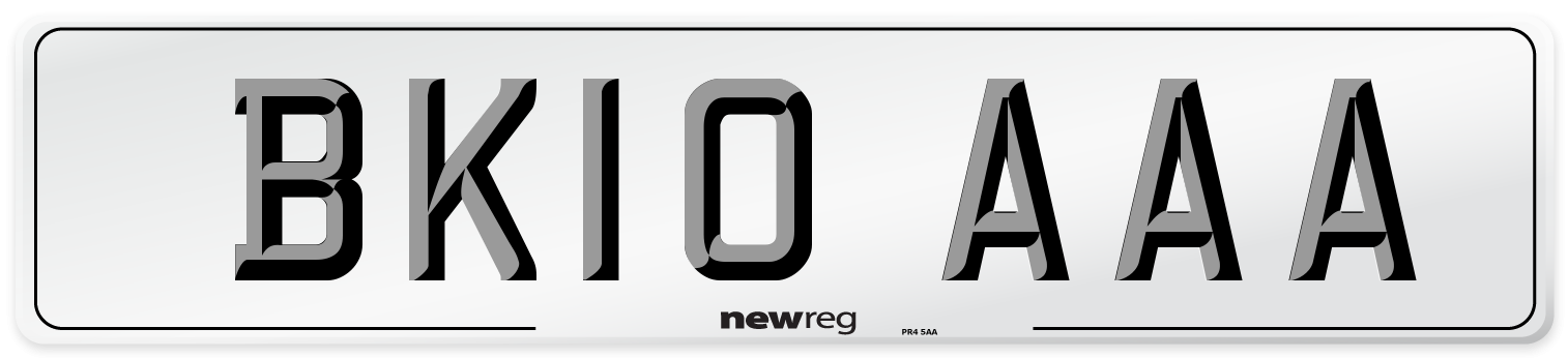 BK10 AAA Number Plate from New Reg